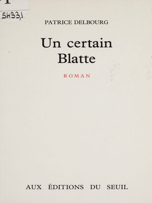 cover image of Un certain Blatte